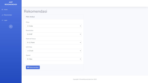 Source Code SPK Rekomendasi Metode AHP PHP