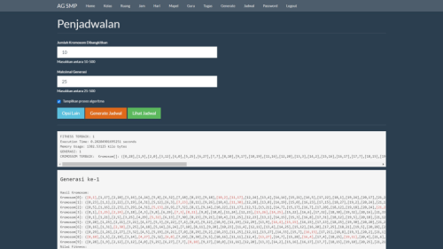 Source Code Algoritma Genetika Penjadwalan SMP PHP