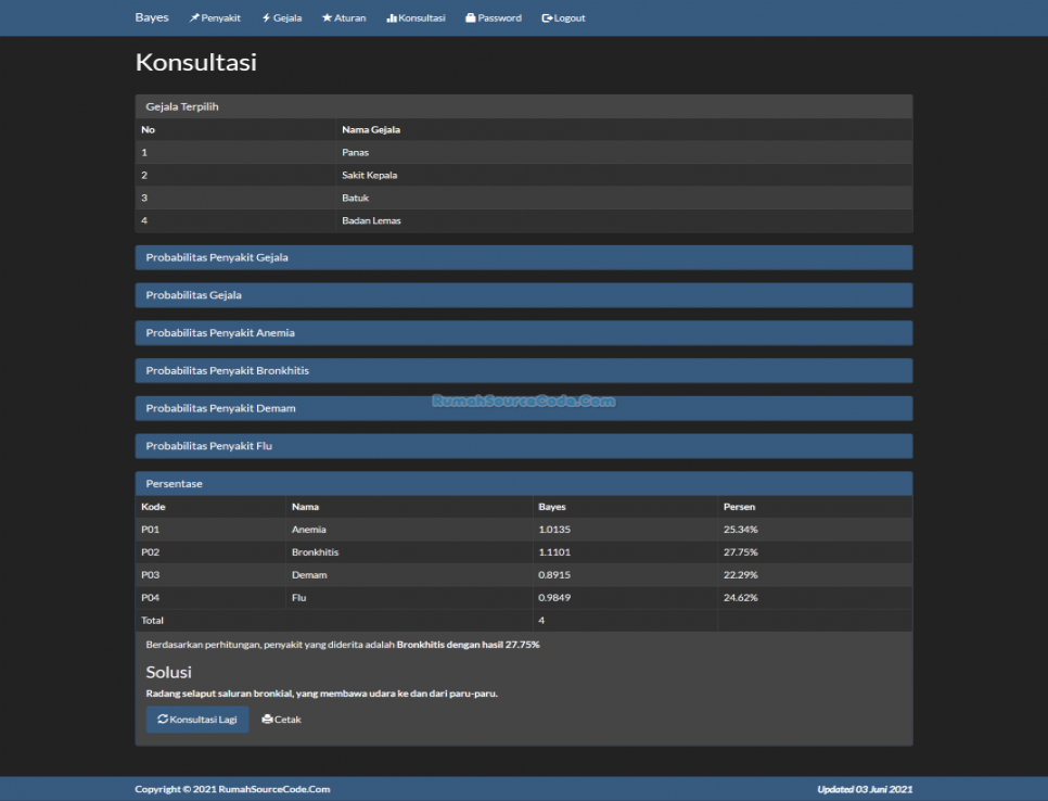 Source Code Sistem Pakar Metode Bayes PHP