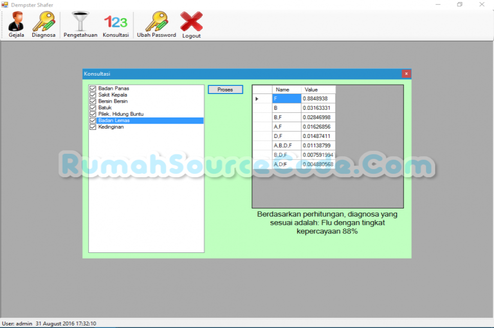 Source Code Sistem Pakar Metode Dempster Shafer VB.Net