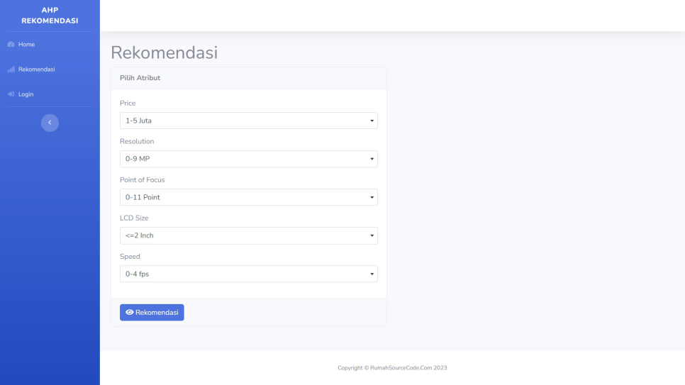 AHP Rekomendasi PHP Rekomendasi
