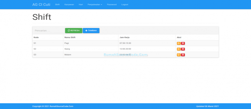 AG Jadwal Karyawan Shift