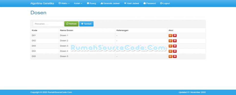 Algoritma Genetika Penjadwalan PHP Data Dosen