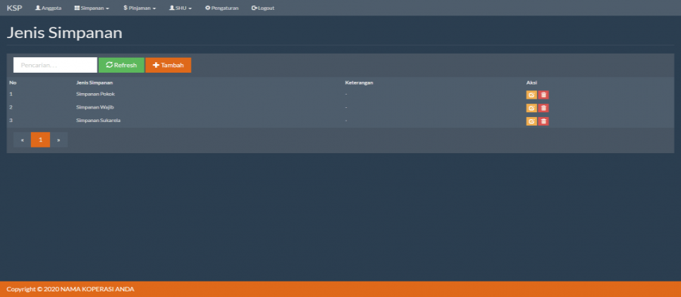 Source Code Sistem Informasi Koperasi Simpan Pinjam Jenis Simpanan