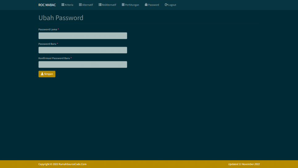 ROC MABAC PHP Password