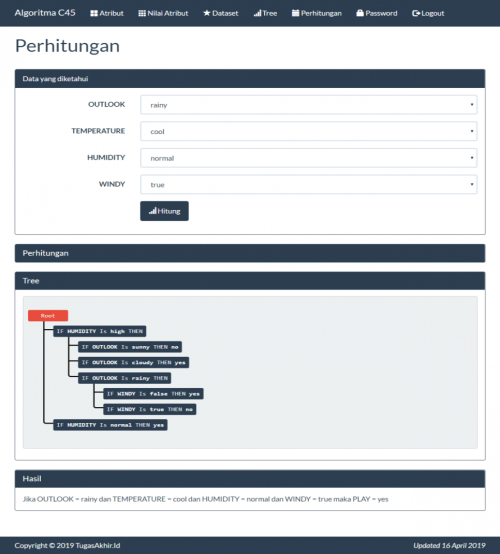 Source Code Data Mining Klasifikasi Algoritma C4.5 PHP