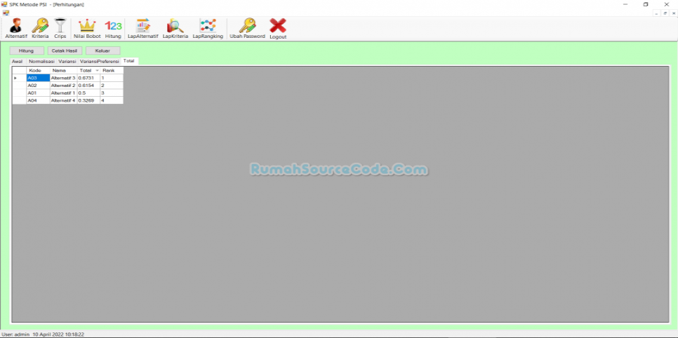 Source Code SPK Metode PSI VB