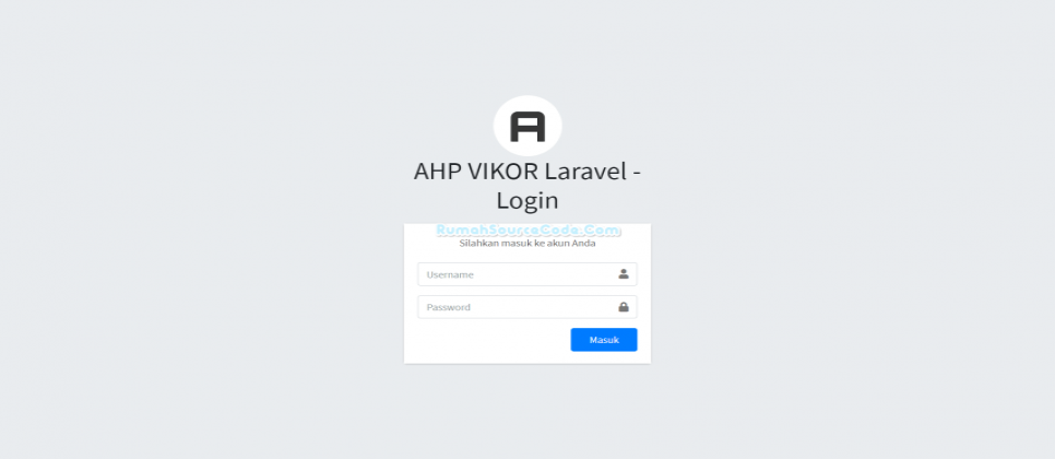 AHP VIKOR Laravel Login