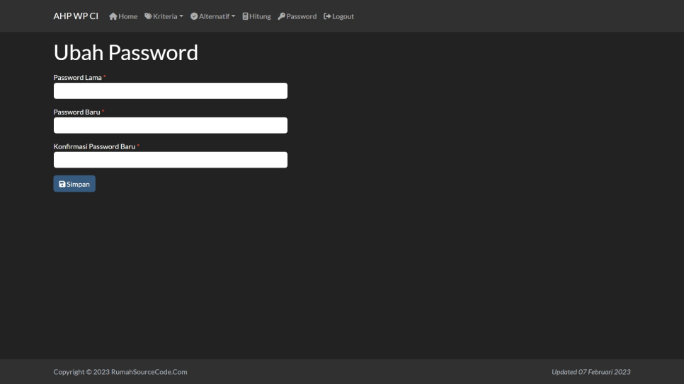 AHP WP CI Password