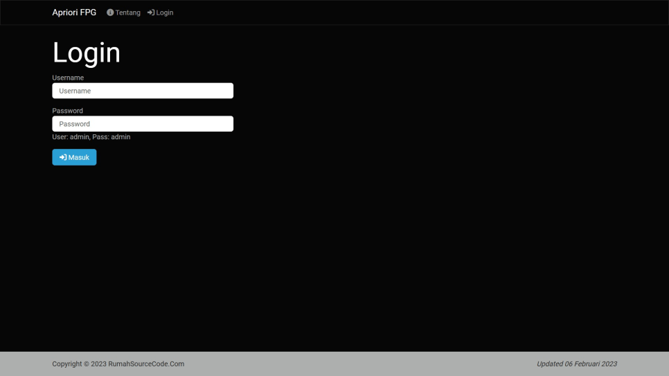 Apriori FPG PHP Login
