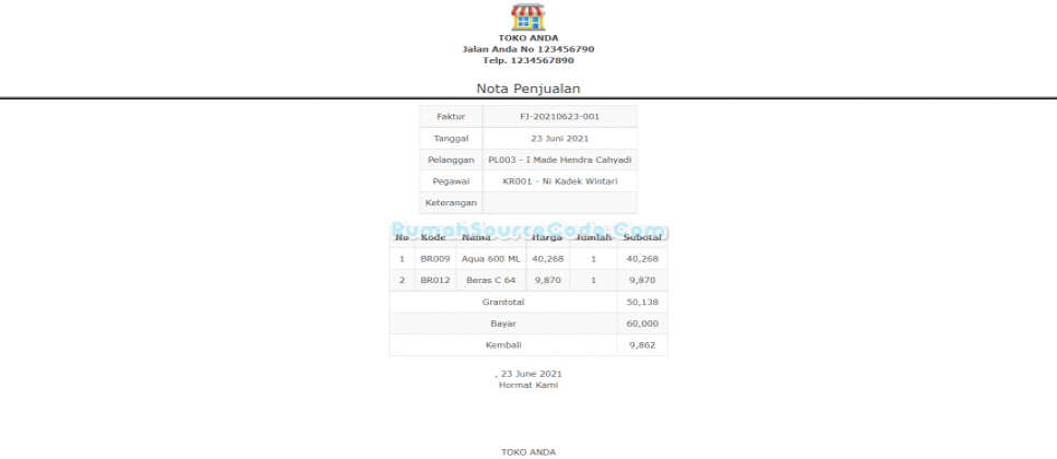 Jual Nota
