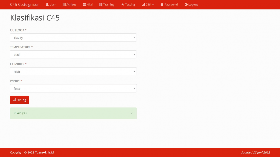 C45 Codeigniter Perhitungan