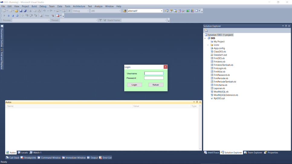 DES VB Login