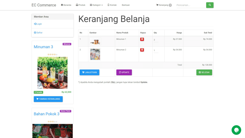 E Commerce PHP Keranjang