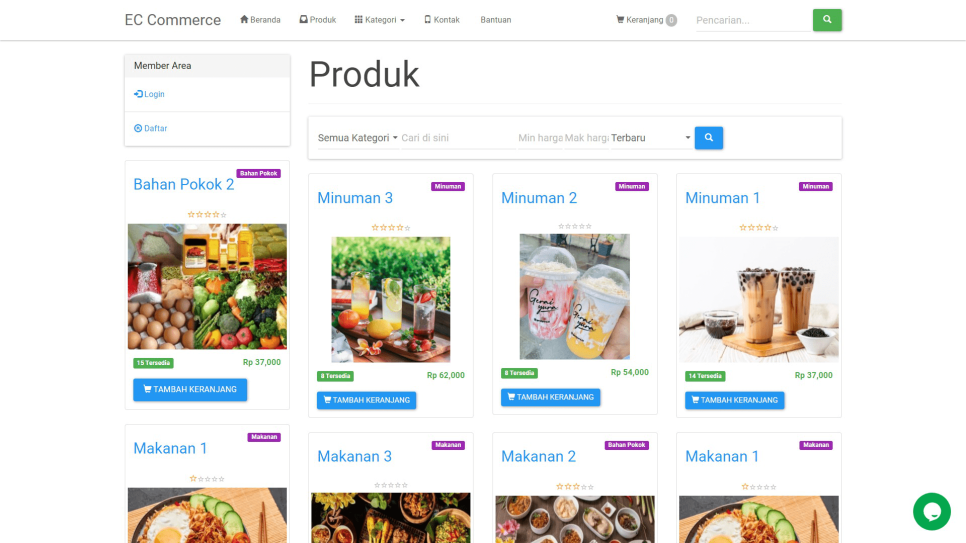 E Commerce PHP Produk