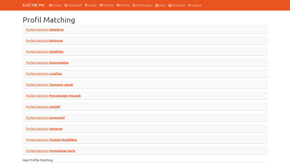ELECTRE PM PHP Hitung1