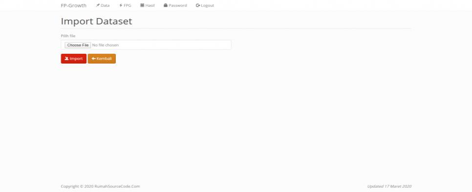 Source Code FP Growth PHP Data Import