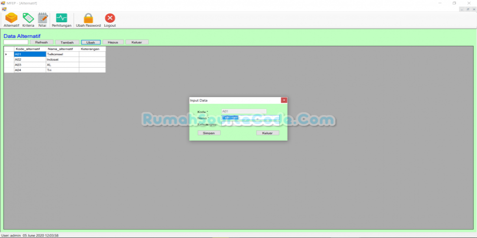SPK Metode MFEP VB Alternatif