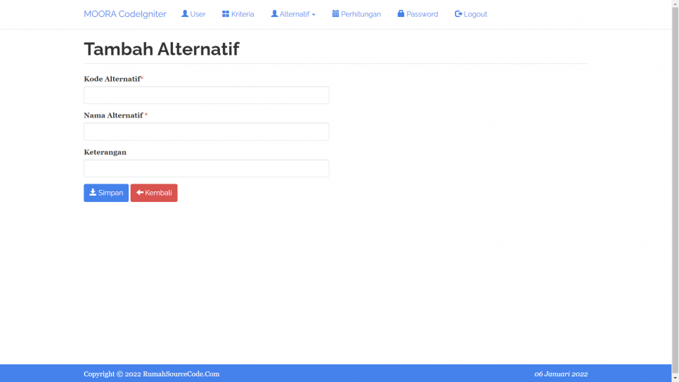 MOORA CI Alternatif Tambah