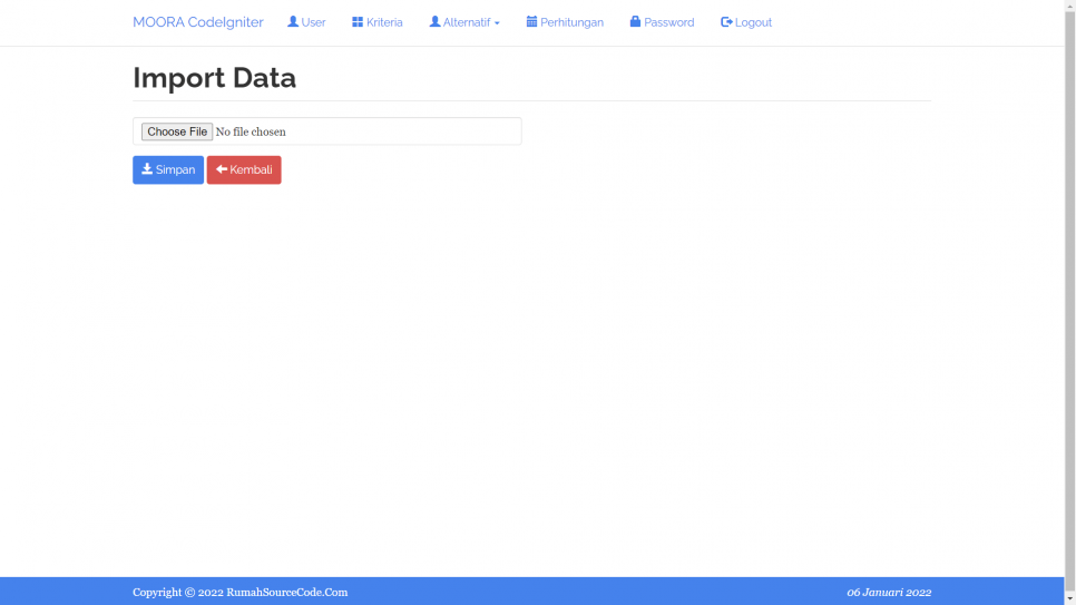 MOORA CI Nilai Alternatif Import
