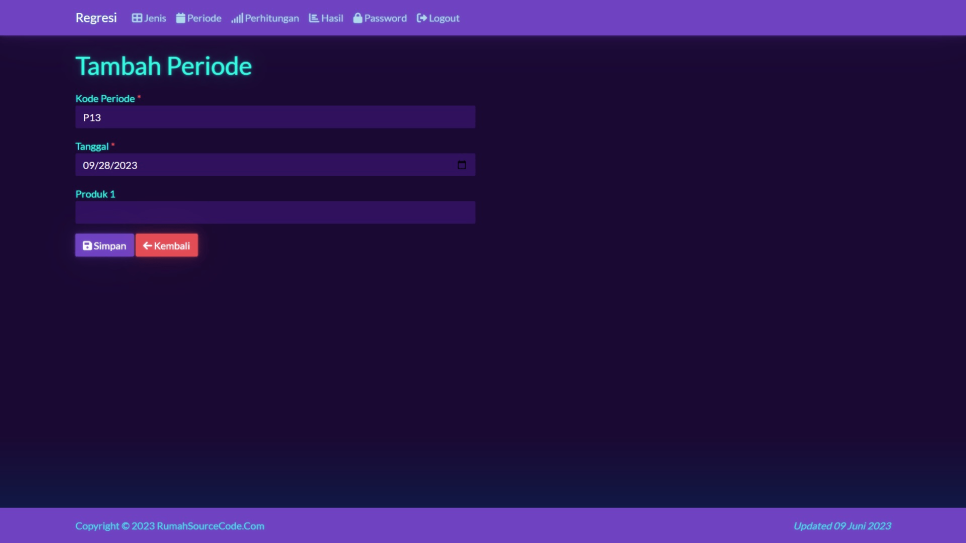 Regresi PHP Periode Tambah