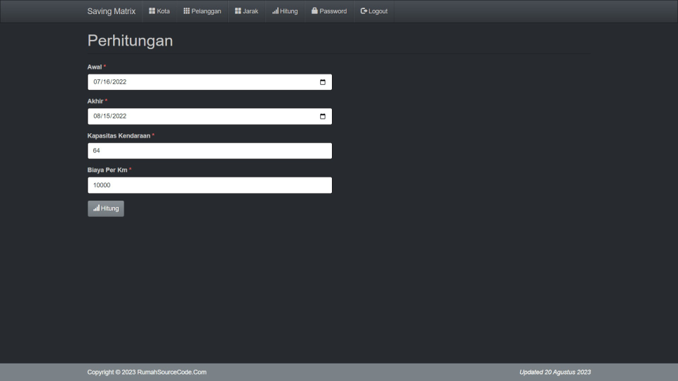 Saving Matrix PHP Hitung