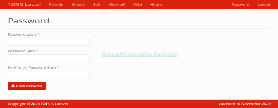 TOPSIS Laravel Password