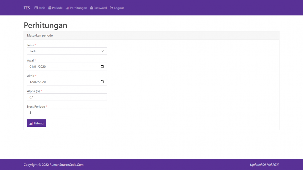 Triple Exponential Smoothing PHP Hitung