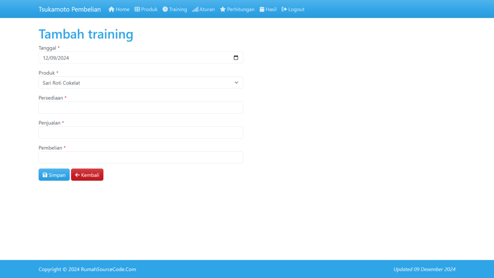 Tsukamoto Pembelian PHP Training Tambah