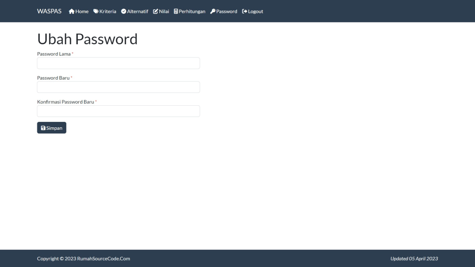 WASPAS PHP Password